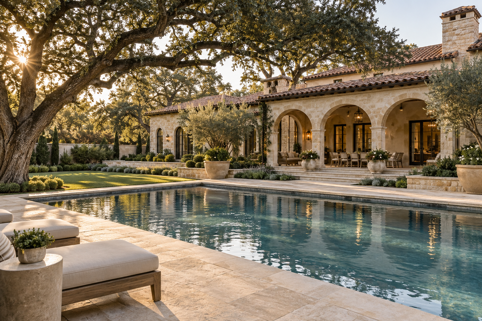 AI-generated illustrative backyard and pool