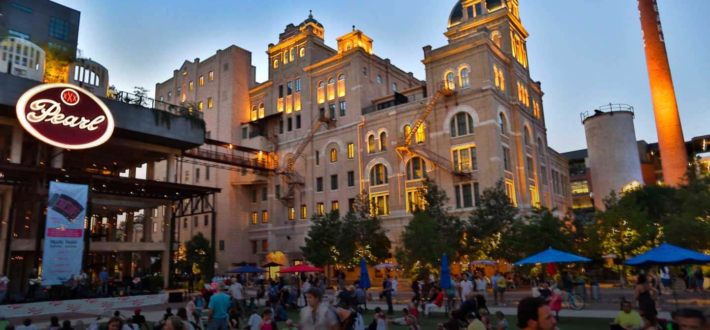 Urban luxury buildings near central San Antonio